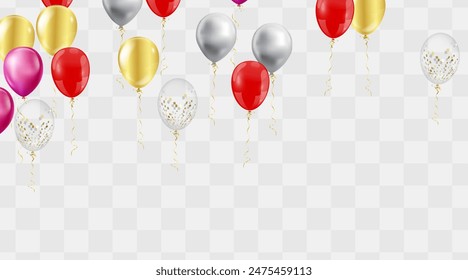 Colorful party balloons and decorations