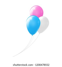 Colorful party balloons isolated on white background