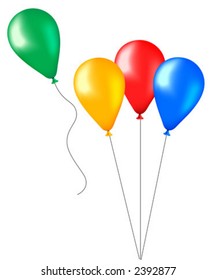 Colorful party balloons made with gradient mesh