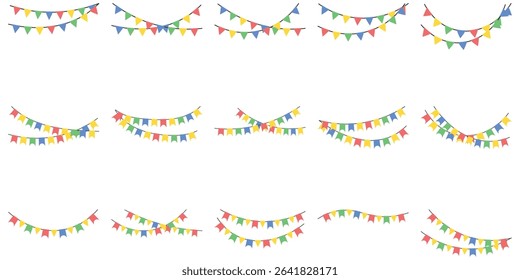 Colorful Party Bunting Vector Bundle