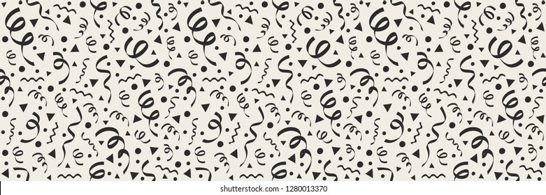 Colorful party confetti - seamless texture. Vector