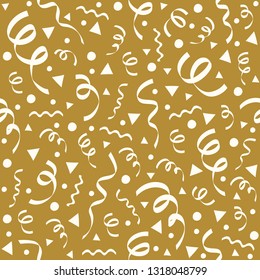 Colorful party confetti - seamless texture. Vector