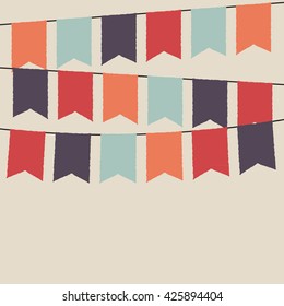 Colorful party flags. Party background with flags.