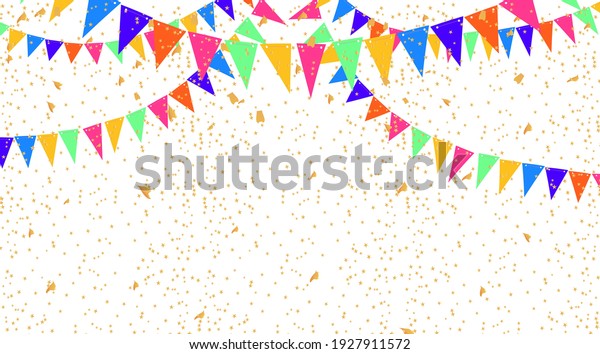 Colorful Party Flags Confetti Holiday Festival Stock Vector (Royalty