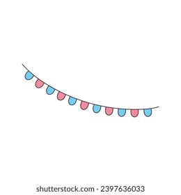 Colorful party flags decorated at parties, gatherings, celebrations.