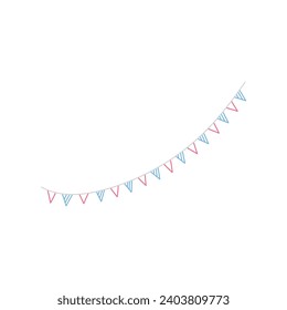 Colorful party flags decorated at parties, gatherings, celebrations.