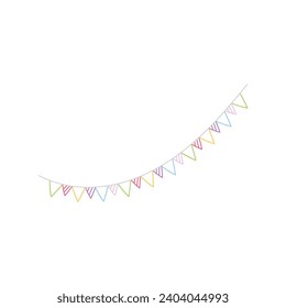 Colorful party flags decorated at parties, gatherings, celebrations.