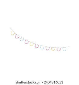 Colorful party flags decorated at parties, gatherings, celebrations.