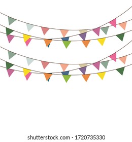 Colorful Party Flags on Background