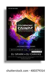 Colorful Party Flyer, Musical Party Template, Club Party Banner design with date and time details.