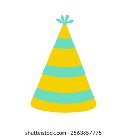 Colorful party hat for celebrations and festive occasions in cheerful design