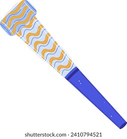 Colorful party horn vector illustration. Festive party blower, celebration accessory design.