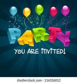 Colorful Party Invitation Card