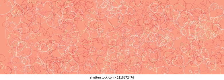 Colorful Party Neon White Rainbow Art Illustration. Orange Transparent Silhouettes Bright Vector Print. Multicolor Pink Yellow Modern Art Pattern. Love Pastel Hearts Red Confetti Romantic Background.