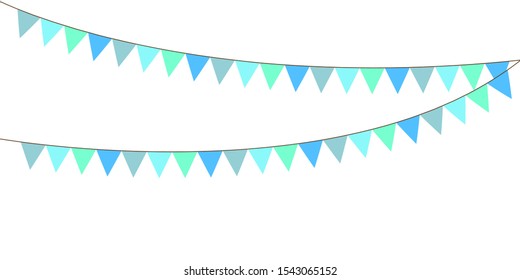 Colorful party pennants chain, garland with flags, Holiday background with hanging colorful flags, Vector illustration