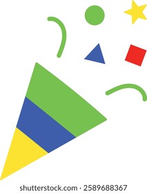 Colorful Party Popper Celebration Design