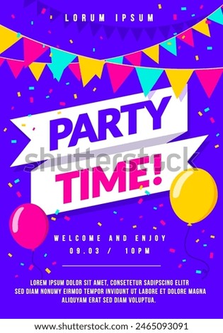 Colorful Party Time Poster Or Flyer