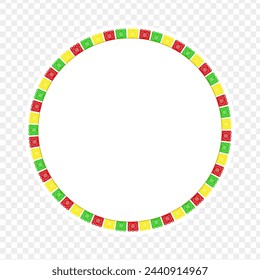 Colorful party triangles circular border on transparent background