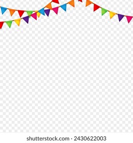 Colorful party triangles with transparent background