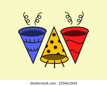 Colorful party trumpet or speaker flat design vector