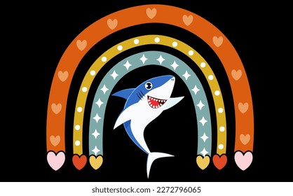 Colorful Passion: Celebrating a Girl's Love for Sharks with a Rainbow Twist