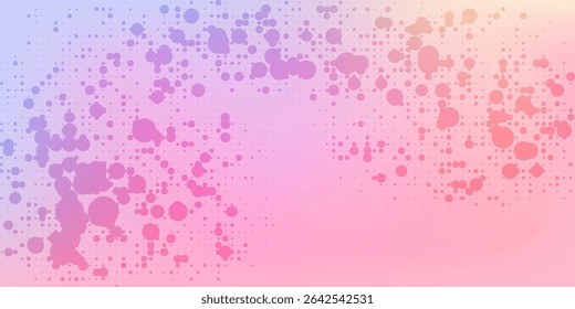 Colorful pastel abstract background with soft gradient blending of blue, pink, and peach tones. Decorative bubble pattern creates a smooth and dreamy visual effect.

