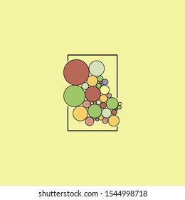 Colorful pastel bubbles in a small frame. Fashion abstract vector illustration for textile printing, Wallpaper. Coloring in the form of small circles.