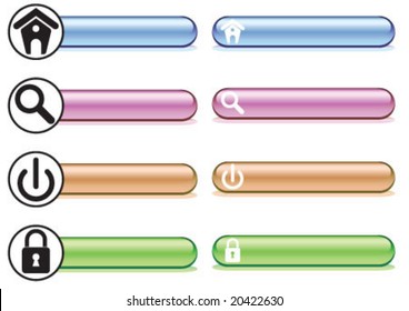Colorful pastel buttons and icons