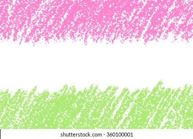 Colorful pastel chalk crayon hand drawing copyspace. Banner seamless background. Vector chalk lines.