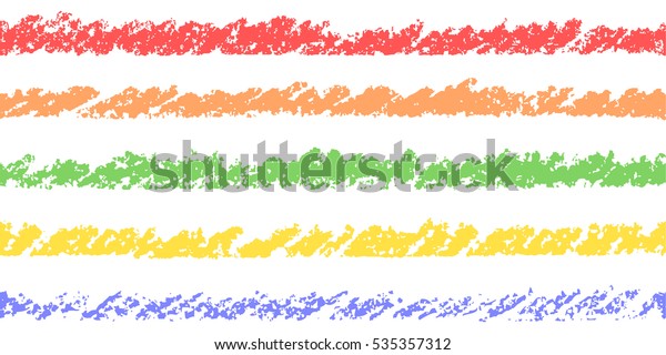 Colorful Pastel Chalk Crayon Hand Drawing Stock Vector Royalty Free