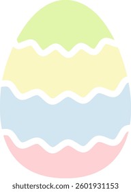 Colorful Pastel Colored Decorative Easter Egg