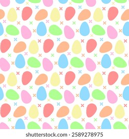 Colorful Pastel Easter Eggs Seamless Pattern