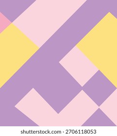 Padrão de bloco geométrico pastel colorido com formas modernas sobrepostas, ideal para papelaria, fundos, artesanato, têxteis, álbuns de recortes, desenhos digitais e decoração divertida.