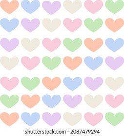 Colorful pastel heart pattern vector image. Can be used for background and other multi-purposed usage.