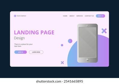 Colorful pastel landing page design.