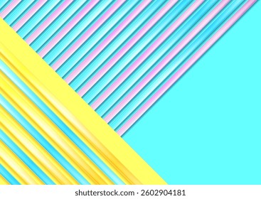 Colorful pastel minimal abstract background with glossy stripes. Modern geometry vector design