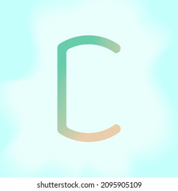 colorful pastel ocean letter C initials design, vector logo letter typography illustration. 