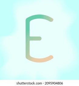 colorful pastel ocean letter E initials design, vector logo letter typography illustration. 