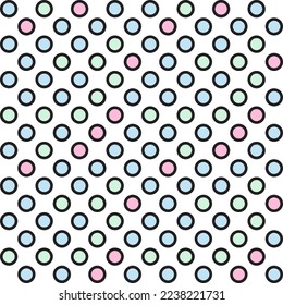 Colorful pastel polka Dot pattern background. Vector illustration.