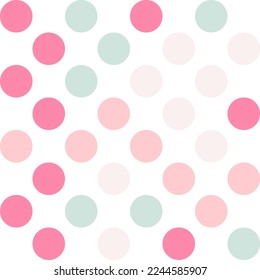 Colorful pastel polka Dot pattern background. Vector illustration.