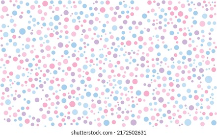 Colorful pastel polka dots vector on white background. Simple seamless pattern with polka dot.
