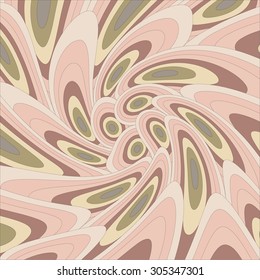 Colorful pastel print. Pattern with different geometric shapes and a twist effect