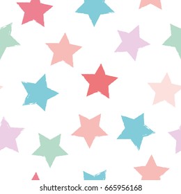 Colorful pastel seamless pattern with stars vector