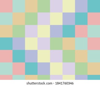 Colorful pastel squares grid background wrapping checkered pattern minimalistic multicolor graphic random blocks rainbow mosaic wallpaper cubic