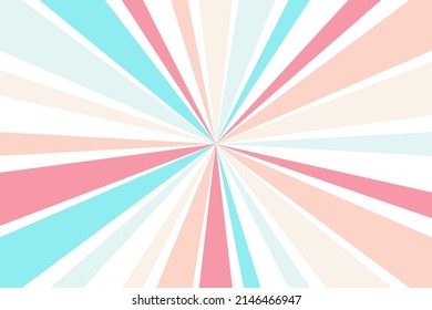 Colorful pastel sunburst pattern background. Vector illustration.