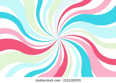 Colorful pastel sunburst twist pattern background. Vector illustration.