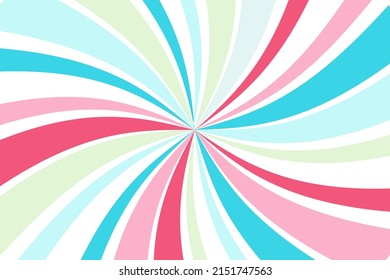 Colorful pastel sunburst twist pattern background. Vector illustration.