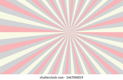 Colorful pastel sunburst vector abstract background, illustration, wallpaper, template. Wrap swirl stripes vintage style for montage, advertising your business, project or product. Star burst holiday
