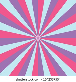 Colorful pastel sunburst vector abstract background, illustration, wallpaper, template. Wrap swirl stripes vintage style for montage, advertising your business, project or product. Star burst holiday