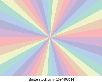 Colorful pastel sunburst vector abstract background, illustration, wallpaper, template. Wrap swirl stripes vintage style for montage, advertising your business, project or product. Star burst holiday